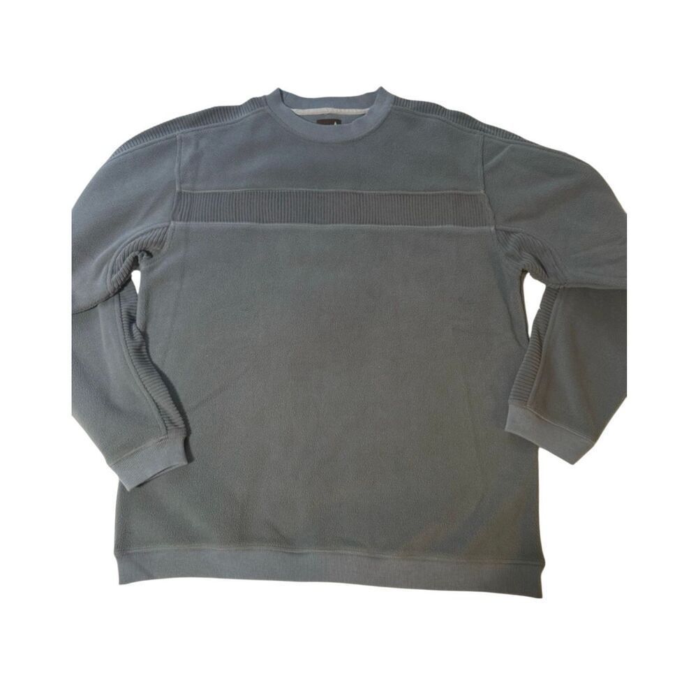 Weekendz off long sleeve crew neck charcoal panel fleece sweatshirt L